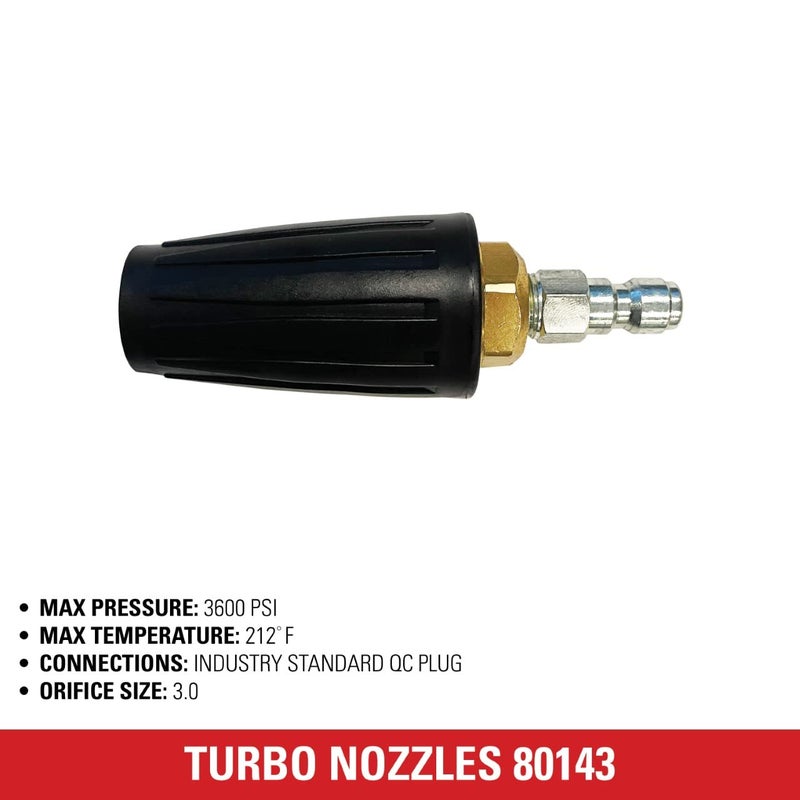 Simpson Cleaning 80143 3600 PSI Universal Turbo Pressure Washer Nozzle, 1/4-Inch Quick Connect, Hot- or Cold-Water Use, Black - Image 4